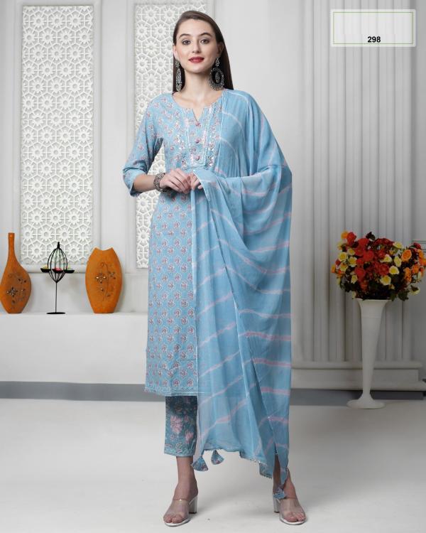 Eliza 273 Fancy cambric Kurti With Bottom Dupatta Collection